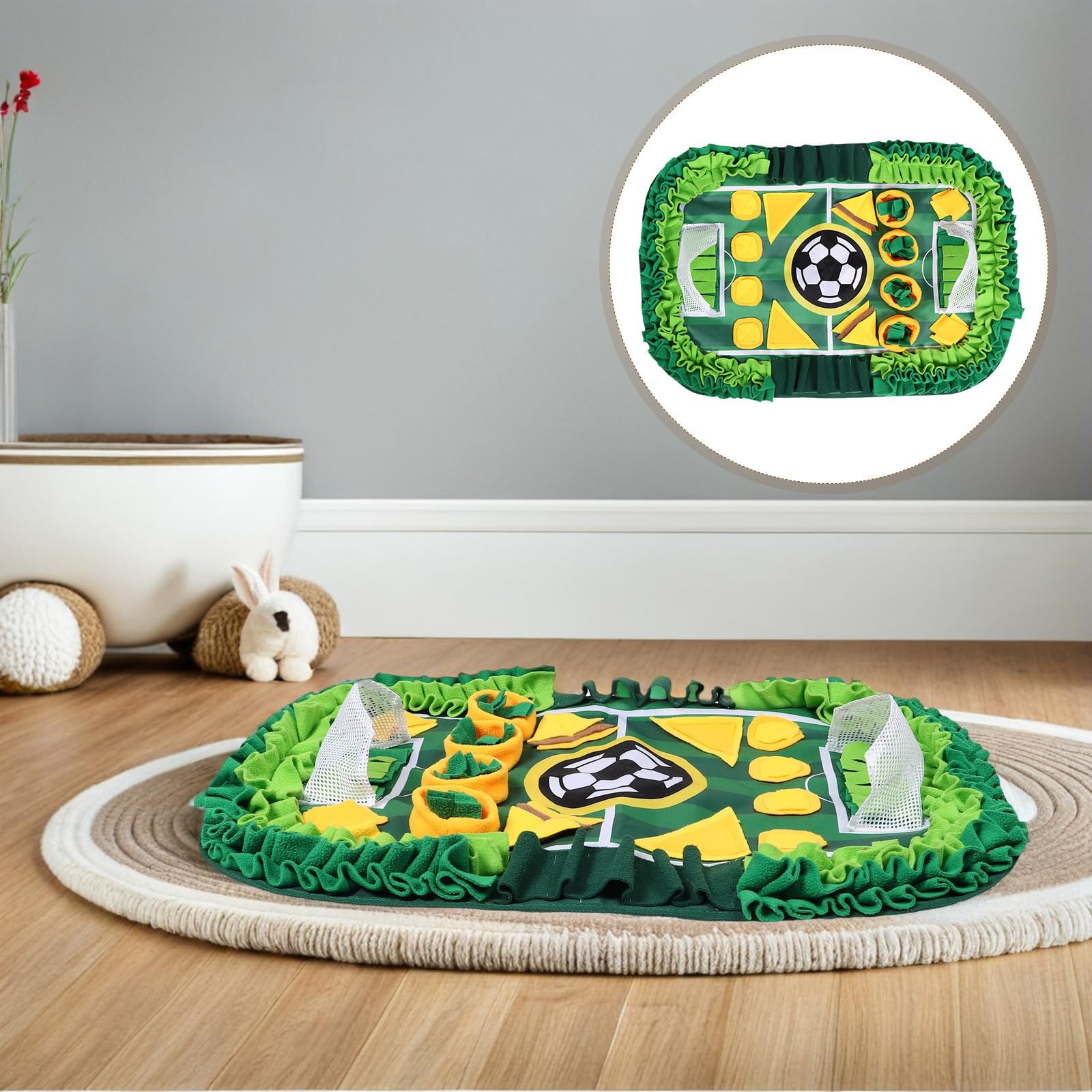 TOYANDONA Tapis de Fouille pour Chien Jeu Interactif de Terrain de Football Distributeur de Friandises Tapis Entraînement pour Animaux de Compagnie
