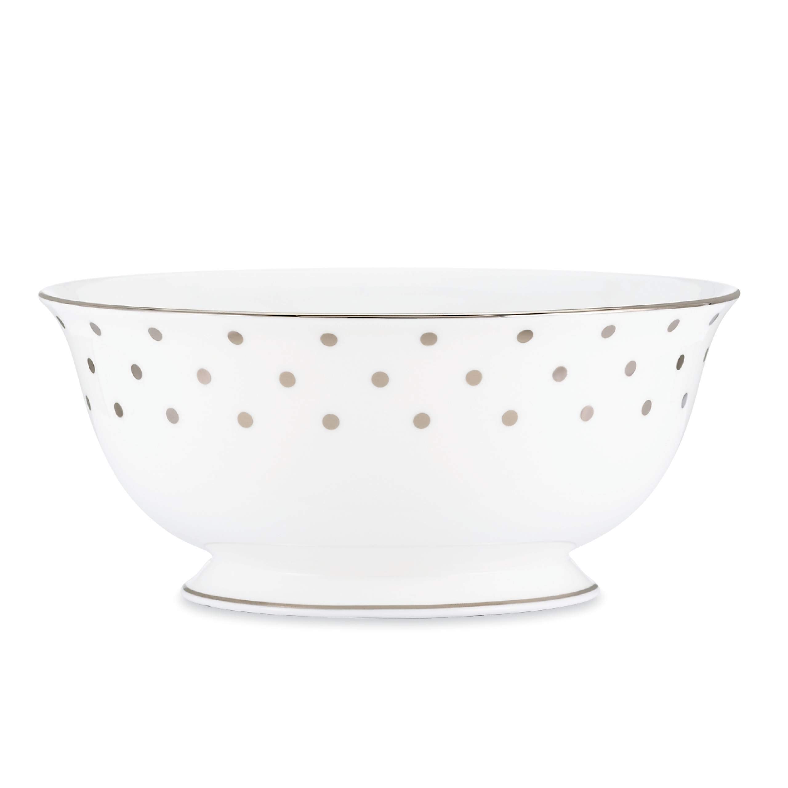 Kate Spade New York Larabee Road Platinum Large Serving Bowl, 2.60 LB, Metallic
