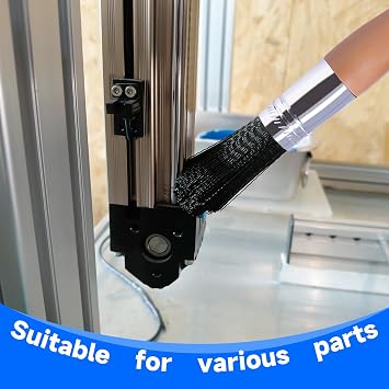 Wesquer Parts Cleaning Brush Home and Auto Use Parts Cleaner Brush Solvent Brush for Cleaning Auto Engine Parts, Clean Motors, Metal Parts, Machinery (Black 2pcs)