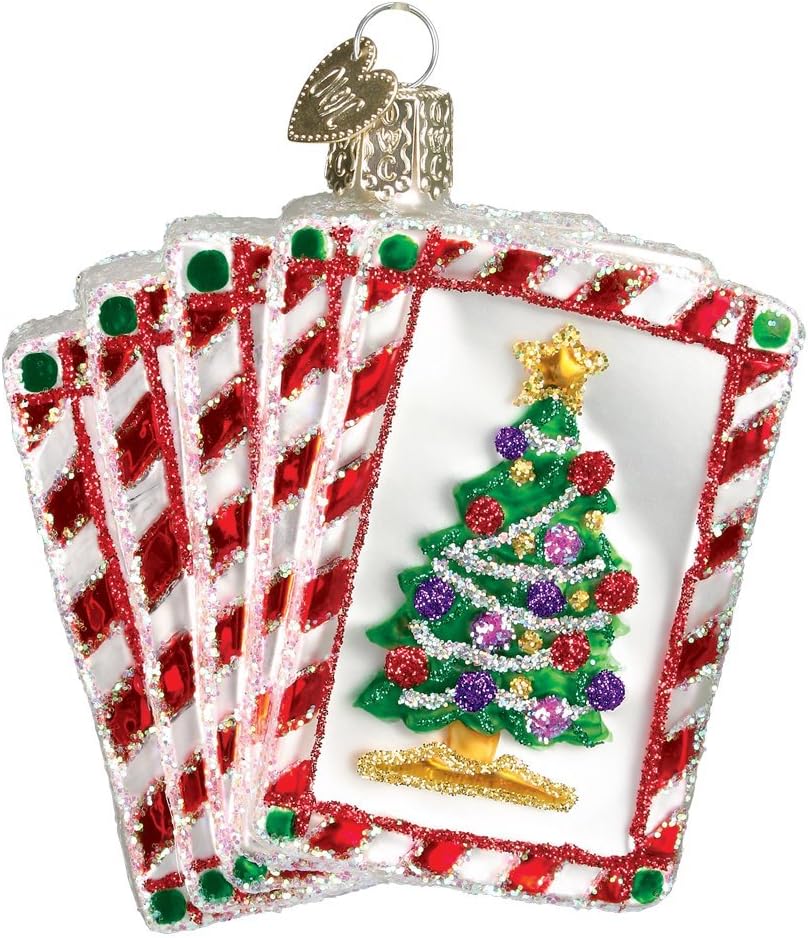 Old World Christmas Vegas Royal Flush Glass Blown Ornament for Christmas Tree, Handcrafted Holiday Decoration, Gamble Collection