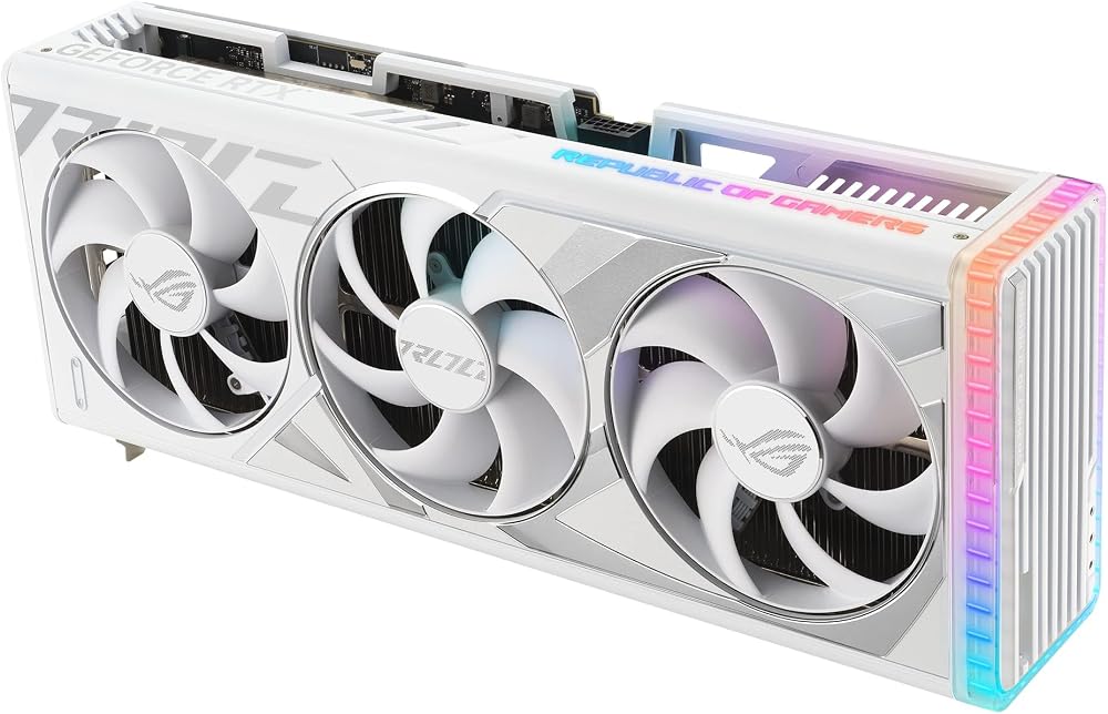 ASUS ROG Strix GeForce RTX 4090 White OC Edition Gaming Graphics Card (PCIe 4.0, 24GB GDDR6X, HDMI 2.1a, DisplayPort 1.4a), 3 Year Warranty