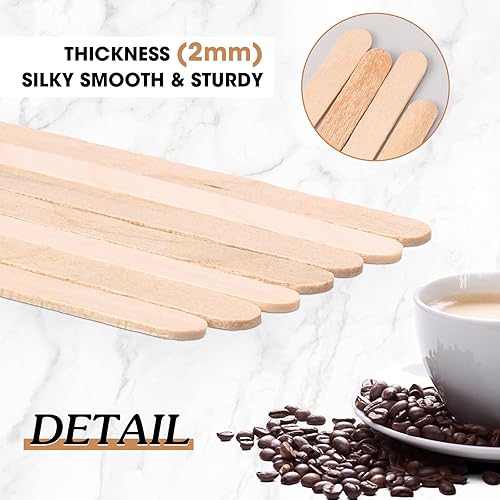 Miniatura 8 de Paquete de 3000 palitos de madera de abedul para café desechables de 7 pulgadas, agitadores de café de madera largos para bebidas, cócteles, bebidas