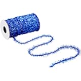 Canlierr 50 Yards Christmas Tinsel Garland Thin Glitter Metallic Holiday Twist Tinsel Garland Decoration for Christmas Tree Birthday Party Wedding Gift Wrapping Decorations Supplies(Blue)