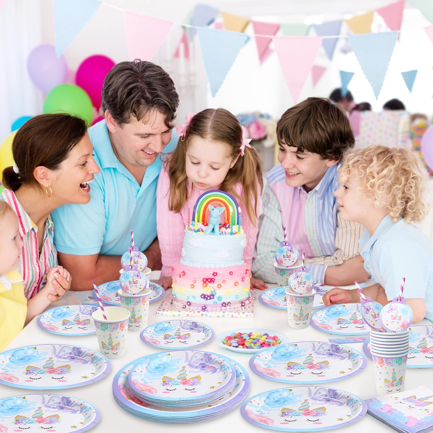Toppers per torte unicorno resina decorazioni per feste di compleanno per bambini strumenti per decorare torte bandiere per torte per Baby Shower bandiere per feste di compleanno  15