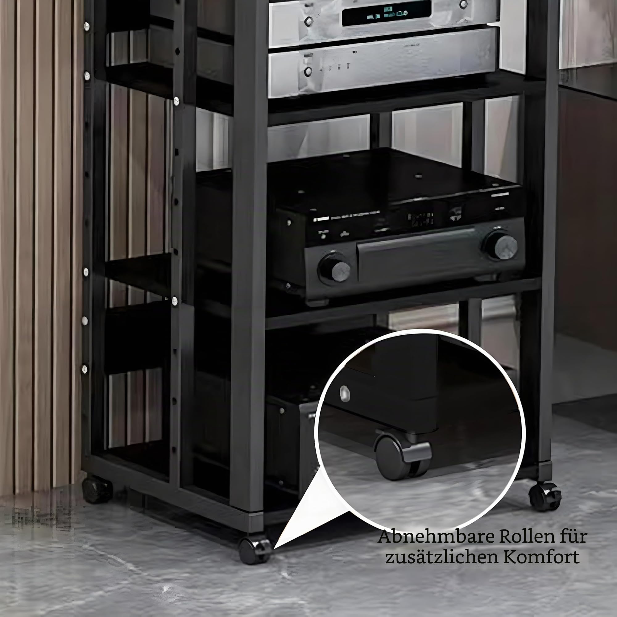 HiFi Rack Audio Regal, 5-Stufiger | Audio-Medienständer Medienständer Entertainment-Center Schallplattenständer für Verstärker Plattenspieler Stereo-Receiver