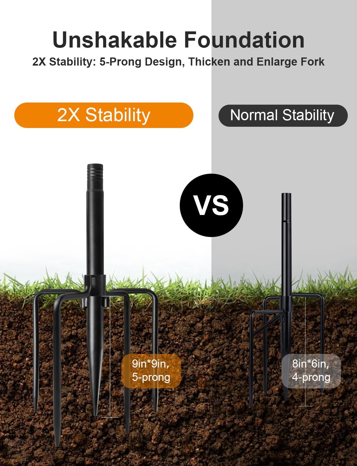 4 Pack String Light Poles for Outside, Thickened Metal Christmas Lights Hanger Pole Outdoor with Fork, Lighting Hanging Post Accessories for Patio Decor Garden Backyard Yard Outside Decorations