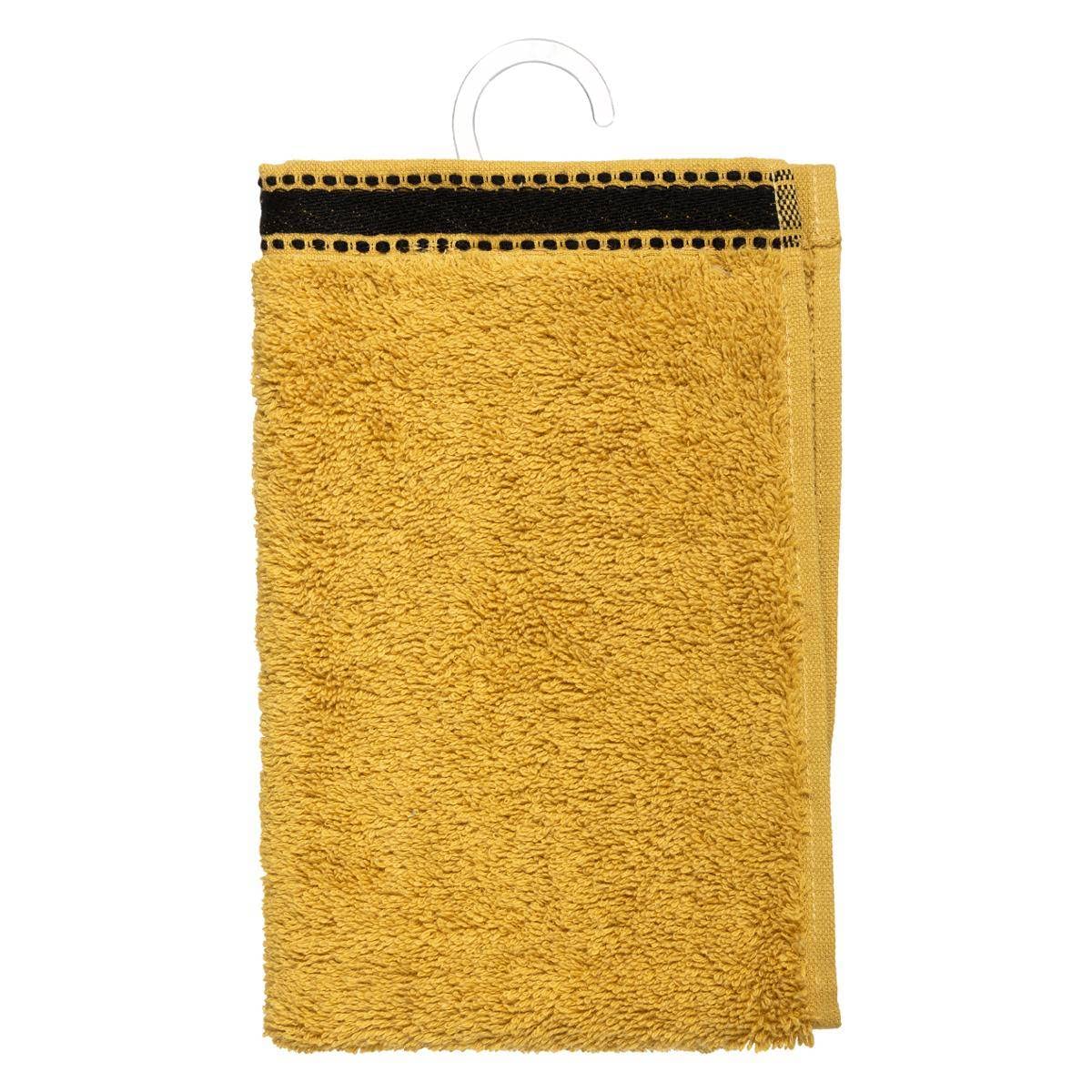 Atmosphera Serviette Invité Joia Coton 550g/m² Jaune Moutarde 30x50 Cm