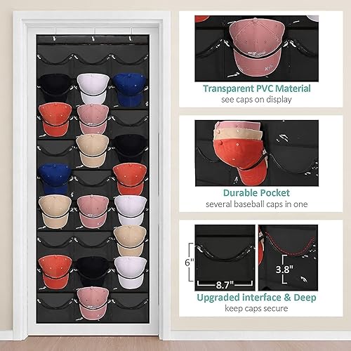 Miniatura 2 de HYGGE+ Organizador de sombreros y ropa, 1 paquete, clips de acero inoxidable, gancho para armario, perchero para gorras de béisbol, se adapta a