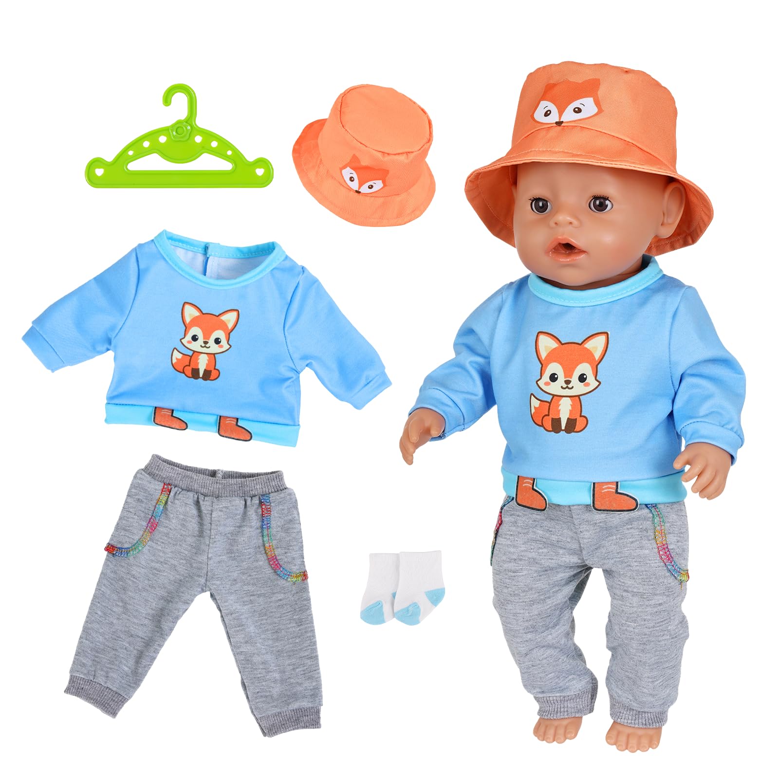 5 Pcs Baby Doll Clothes for 14-18 Inch Doll, Baby Doll Accessories for 35-45cm Dolls