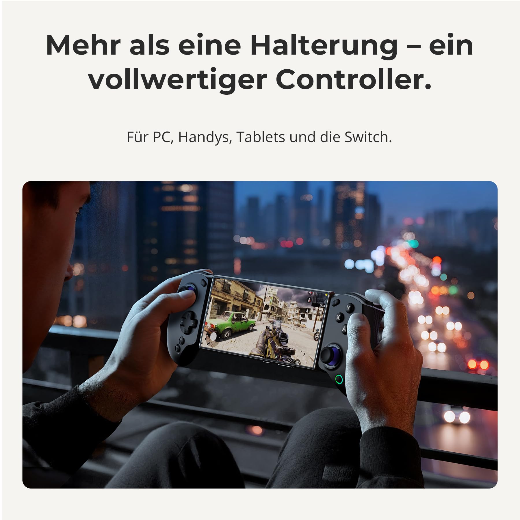 abxylute S8 Bluetooth Mobile Controller für iPhone15/16/17, iPad, Android-Handys, Tablets, Switch 1 & 2 – Drahtloses Gamepad mit Hall-Sensor Joystick, Hall-Sensor Trigger, Schwarz (black)