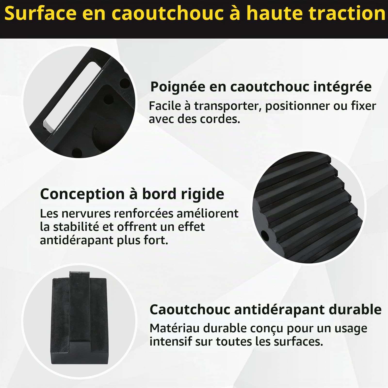 Maxxhaul Products 70472 Figurine de remorquage Noir Cale de Roue, Lot de 2