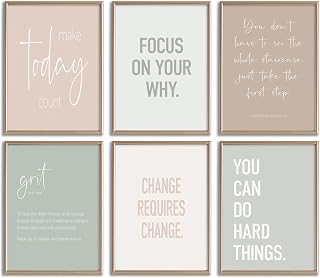 Inspirational Motivational Office Decor Posters Prints Unframed Set of 6...