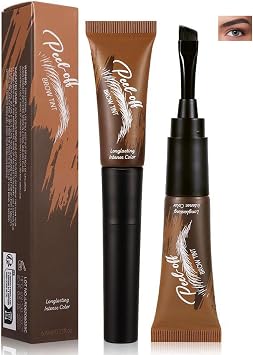 Peel Off BROW TINT - Long Lasting Intense Colour for Eyebrows, Semi-Permanent Waterproof Cream Dye Kit with Flat Brush, Lasts 3-7 Days, Medium Brown, Natural-Look Makeup, Eyebrow Enhancing Formula,