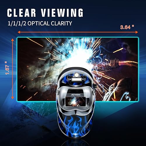 Miniatura 2 de Casco de soldadura de oscurecimiento automático con campana de soldadura de color verdadero con luz solar 2 sensores de arco amplia sombra 9-13