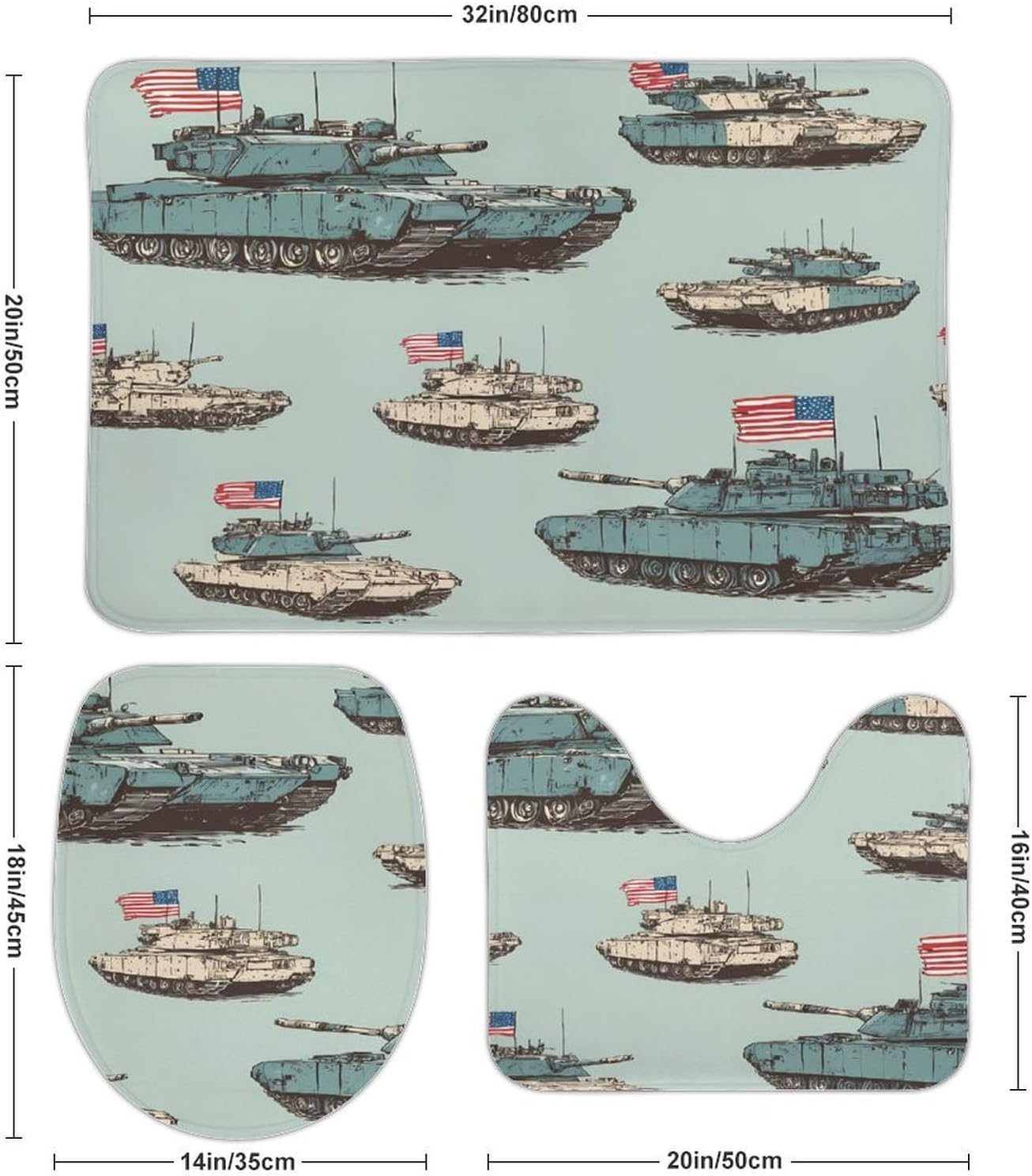 Tank and U.S. Flag Boys Girls Short Sleeve Shirts Graphic T-Shirts Crewneck Casual Printed Tee