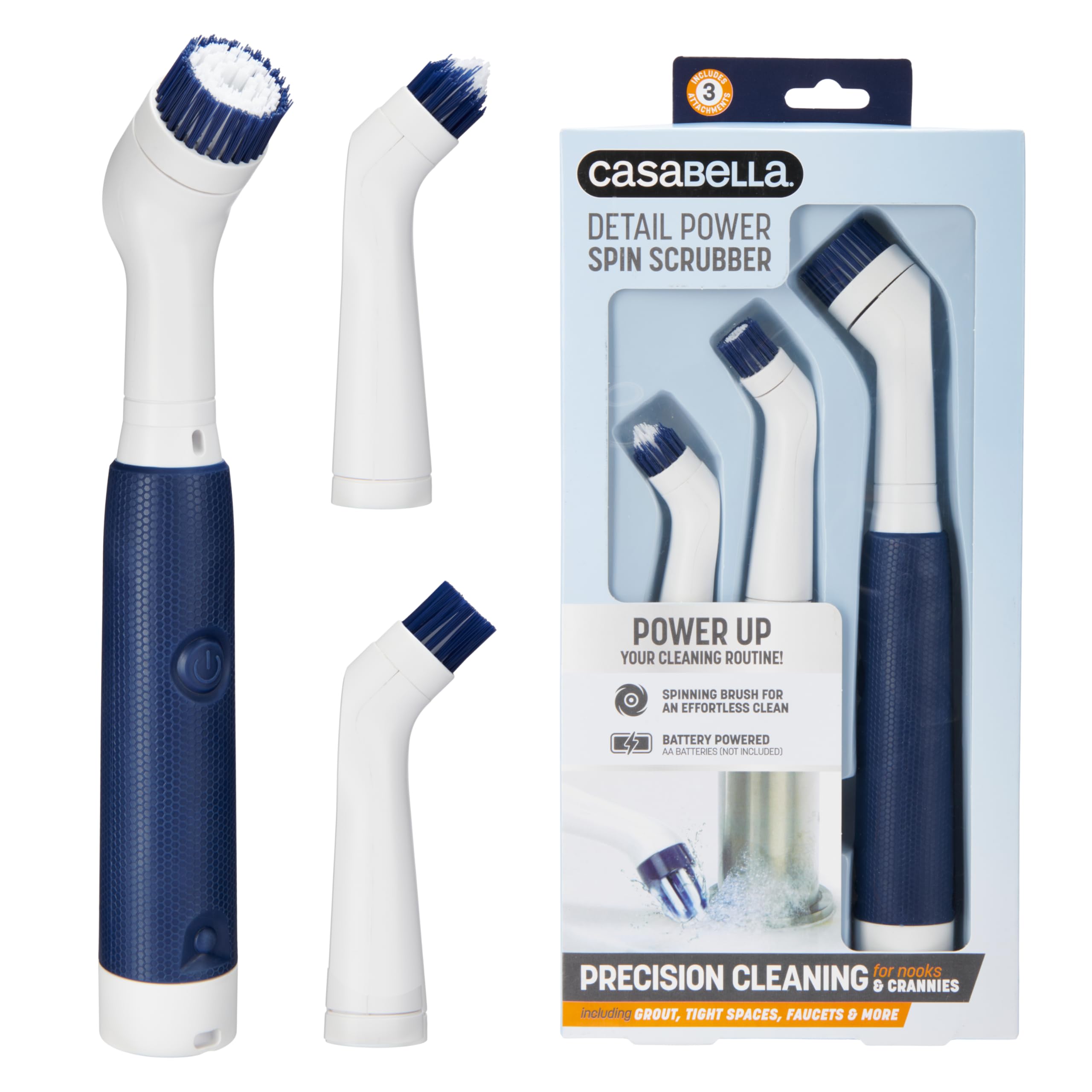Amazon.com: Casabella Handheld Spin Detail Scrubber, AA Battery