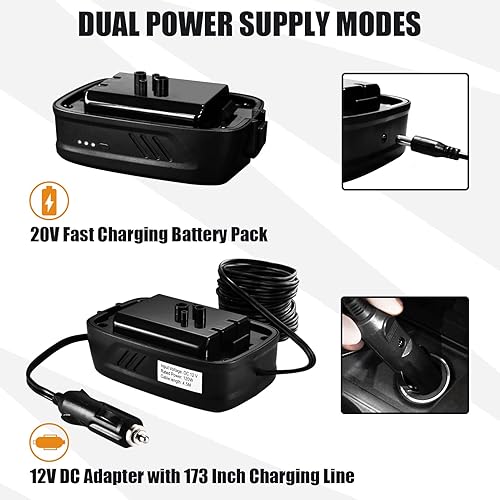 Miniatura 3 de Jocauto Compresor de aire inflador de neumáticos bomba de neumáticos de coche inalámbrica portátil de 12 V con batería recargable de iones de litio