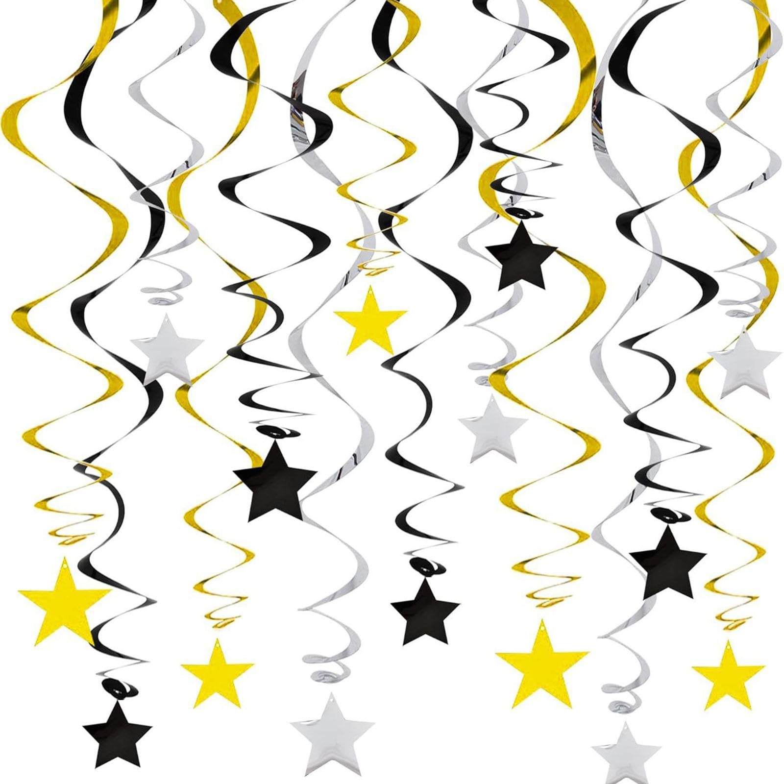 Xjdzineq 30pcs Colorful Star Hanging Swirls for Party and Event Decors Suitable for Home Decorators and Celebration Organizers Party Supplies