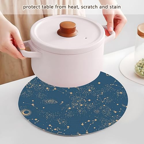 Miniatura 5 de 3 Pcs Trivet Runner Space Galaxy Constellation Pattern for Hot Pots and Pans 15in Cotton Thread Weave Heat Resistant Pot Mat for Hot Pot Camper Must