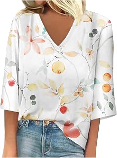 Girls Blouse Pull On Dress Traditional 3/4 Length Sleeve Extravaganza Tunic Tops Polyester Cotton Polka Dot Deep V Neck