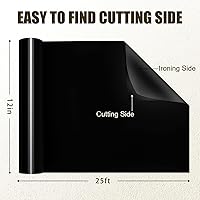 Vista 2 de XSEINO Rollo de vinilo de transferencia de calor, rollo de vinilo HTV negro de 12 pulgadas x 25 pies para camisas, rollo de vinilo para planchar