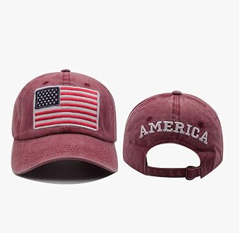 Embroidery American Flag Hat Cotton Vintage Baseball Cap Trucker Dad Hat Adjustable Visor Fishing Cap for Men Women