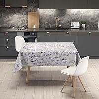 Vista 2 de Mantel de matemáticas Redondo para mesa de 4 sillas, mantel pequeño para cocina, comedor, fiesta, 30 x 30 pulgadas