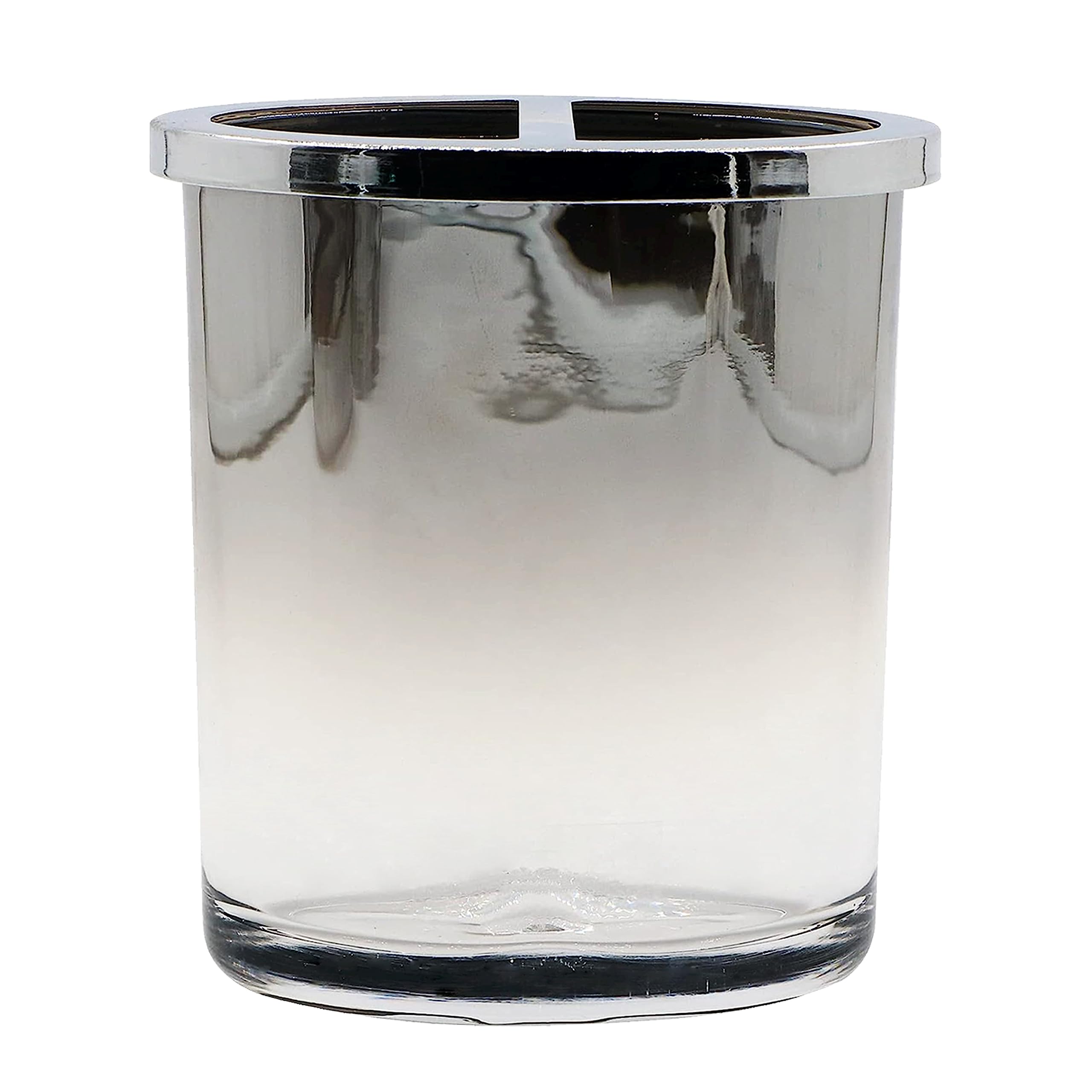 Halston Heritage H Modern Glass, Heavy Weighted Tooth Brush Holder, Organizer for Bathroom, Kitchen, Office, Home Storage