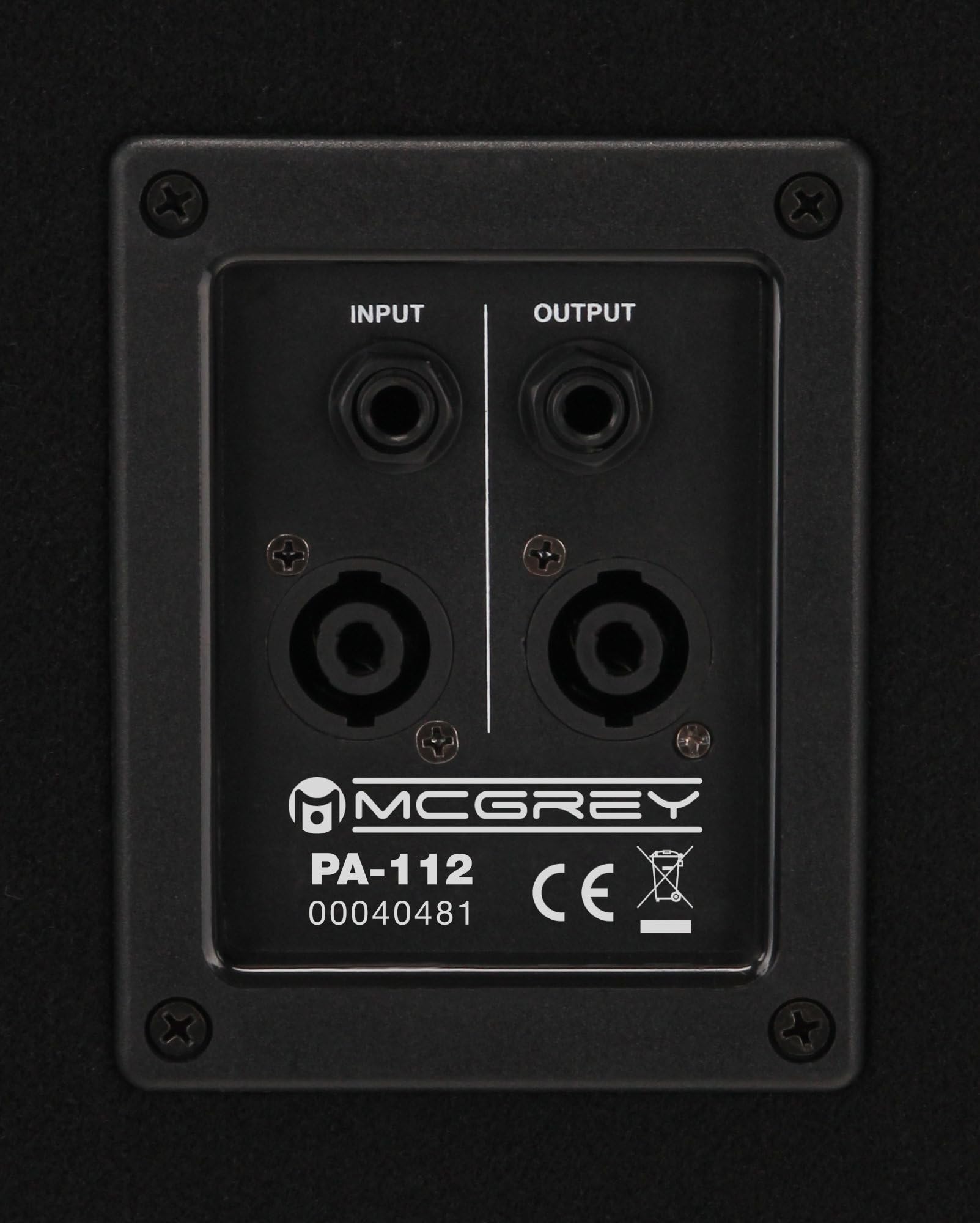 McGrey PA-112 12/2 Passive Box (DJ, PA, 2-Wege Lautspercher, Trapezform, 75/150/300 Watt (RMS/Musikleistung/Peak), 12" Speaker, 2" Piezo-Hochtöner, SPK- und 6,35 mm Klinkenanschlüsse) schwarz