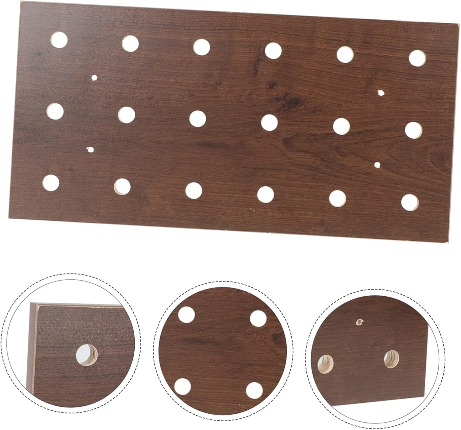 Alipis 1set Pegboard Wall Organizer Adhesive Design for Easy Installation Multi-Purpose Storage for Home Office Kitchen and Crafts Strong Load-Bearing Walnut Color