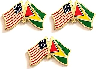 3 National Country Flag USA Friendship Flag Lapel Pins Pack of 3 International & American Double Flag Pin Badge