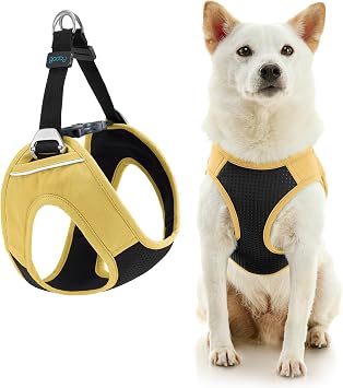 Gooby Escape Free Easy Fit Plus Dog Harness, Miami Yellow, Medium