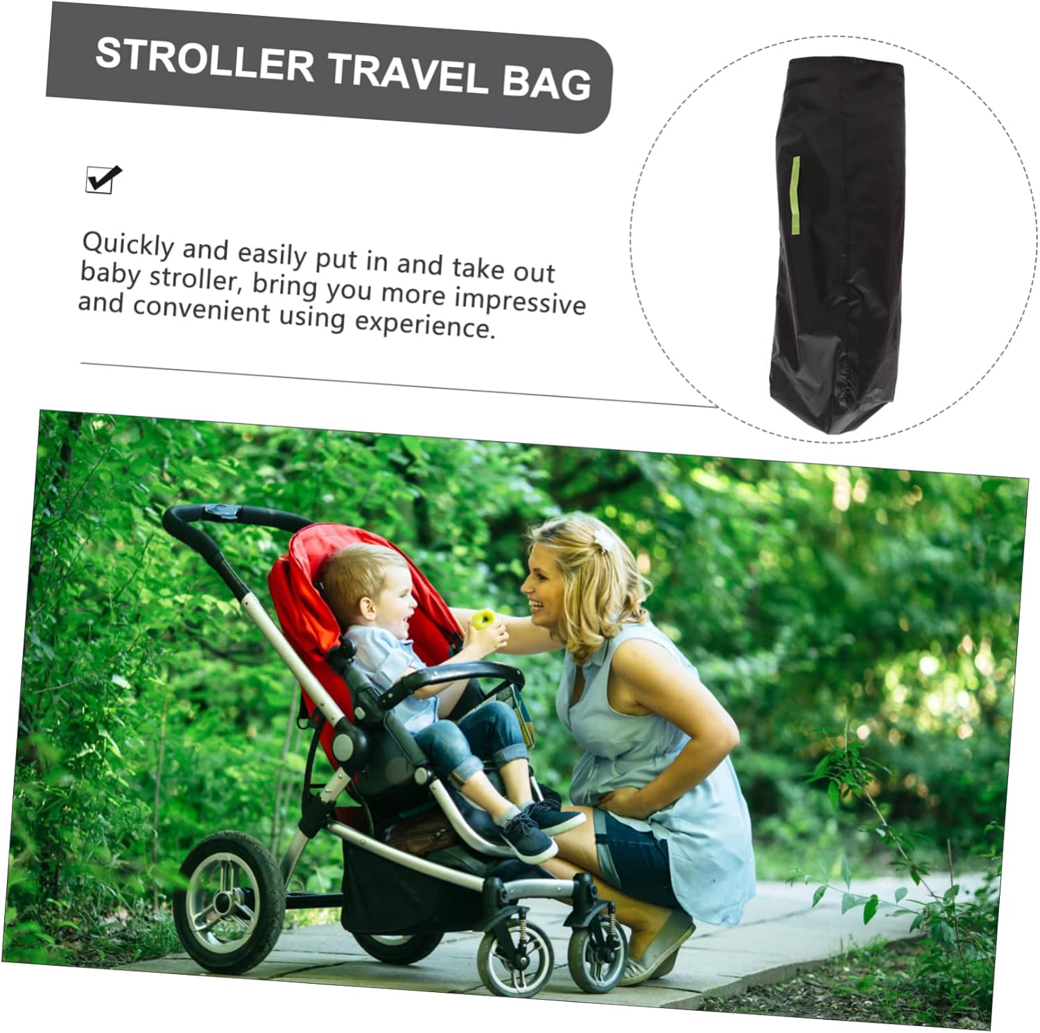 Stroller Water-resistant Storage for Umbrella Strollers Convenient Carrying for Airplane Single Double