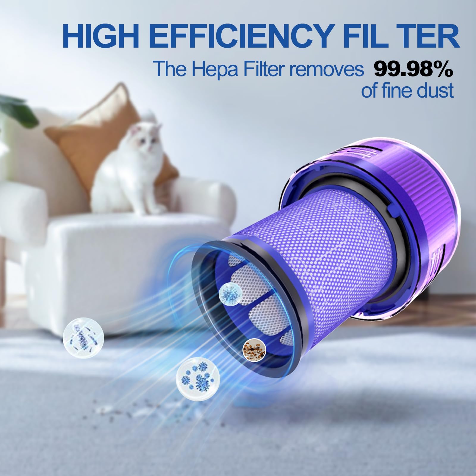 Filtre de Remplacement pour Dyson V11 V15 V15s SV14, 2 Packs de Filtres et 1 Brosse de Nettoyage Compatibles avec Torque Drive Animal Complete Extra V15 Detect V15s, Comparer avec la Pièce 970013-02