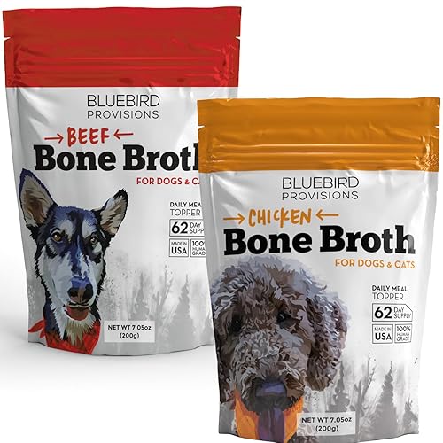 BLUEBIRD PROVISIONS Bone Broth for Dogs Bundle, Chicken Bone Broth
