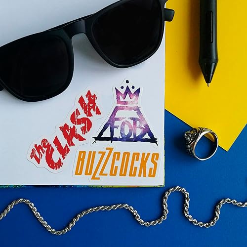 Miniatura 6 de BulbaCraft 35 calcomanías de punk rock, calcomanías de banda para adultos, calcomanías autoadhesivas e impermeables, calcomanías para portátiles
