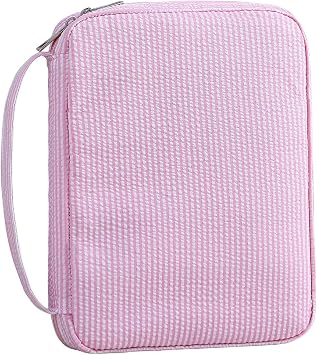 Bible Covers for Women, Pink | Top Handle, Zipper Closure, Bible Case&Bible Bag, Bible carrying Church Bag for Christian Gifts