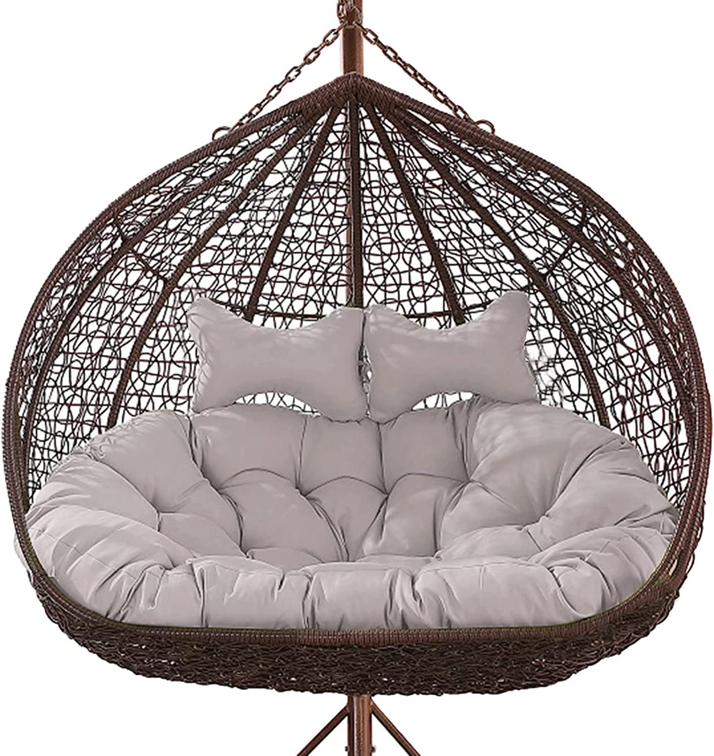 Coussin de balancelle double suspendu - Imperméable et amovible - Coussin de berceau avec oreiller - Convient pour l'extérieur terrasse jardin