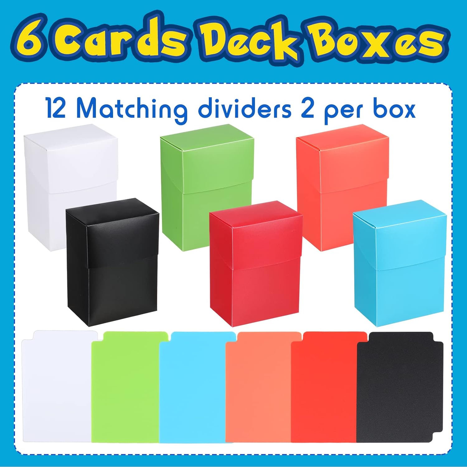 Frienda 12 Pack Deck Cards Boxes Large Capacity with Dividers Fits 80+ Trading Card Games Storage Organizer Cases