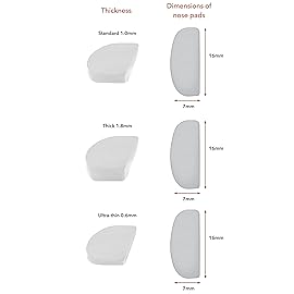 Setex Gecko Grip 1.8mm Thick Anti Slip Eyeglass Nose Pads, (Bulk Pack 15 Clear Pair) USA Made, 2500 Innovative Microstructured Fibers per Nose Pad, 1.8mm x 7mm x 16mm