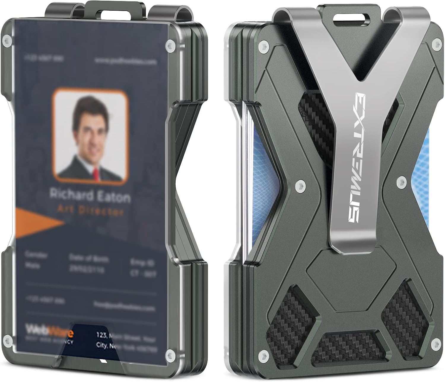 Extremus Money Clip Tactical Wallet, Carbon Fiber Wallet, RFID Blocking Minimalist Wallet, Slim Cash Credit Card Holder