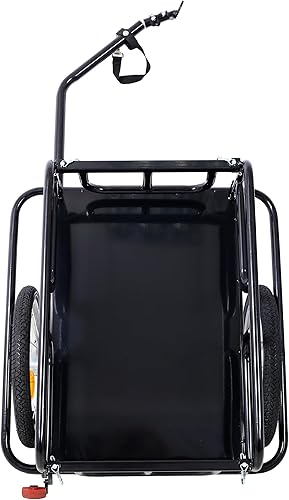 Miniatura 4 de Remolque de carga plegable para bicicleta con enganche universal, capacidad de 110 libras, remolque de bicicleta con ruedas y reflectores de 16