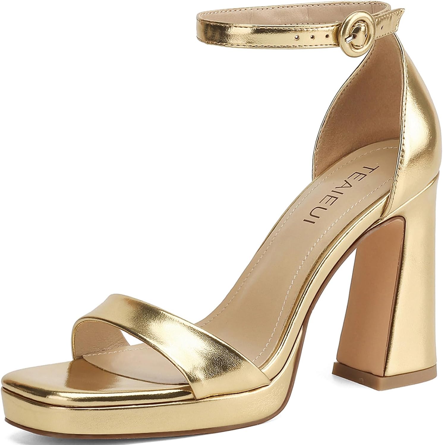 Heels for Women High Block Chunky Platform Heels Square Toe Ankle Strap Dress Party Wedding Prom Pumps Shoes