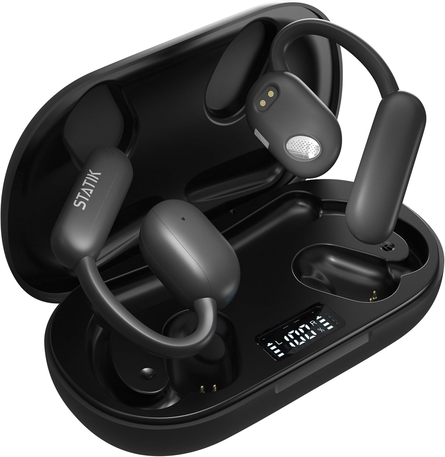 Statik Aktive Open Ear Bluetooth Earbuds – Wireless Earphones, Fast Charging & 10 Hours Long Lasting Battery, Comfortable Secure Fit, IPX5 Water Resistant