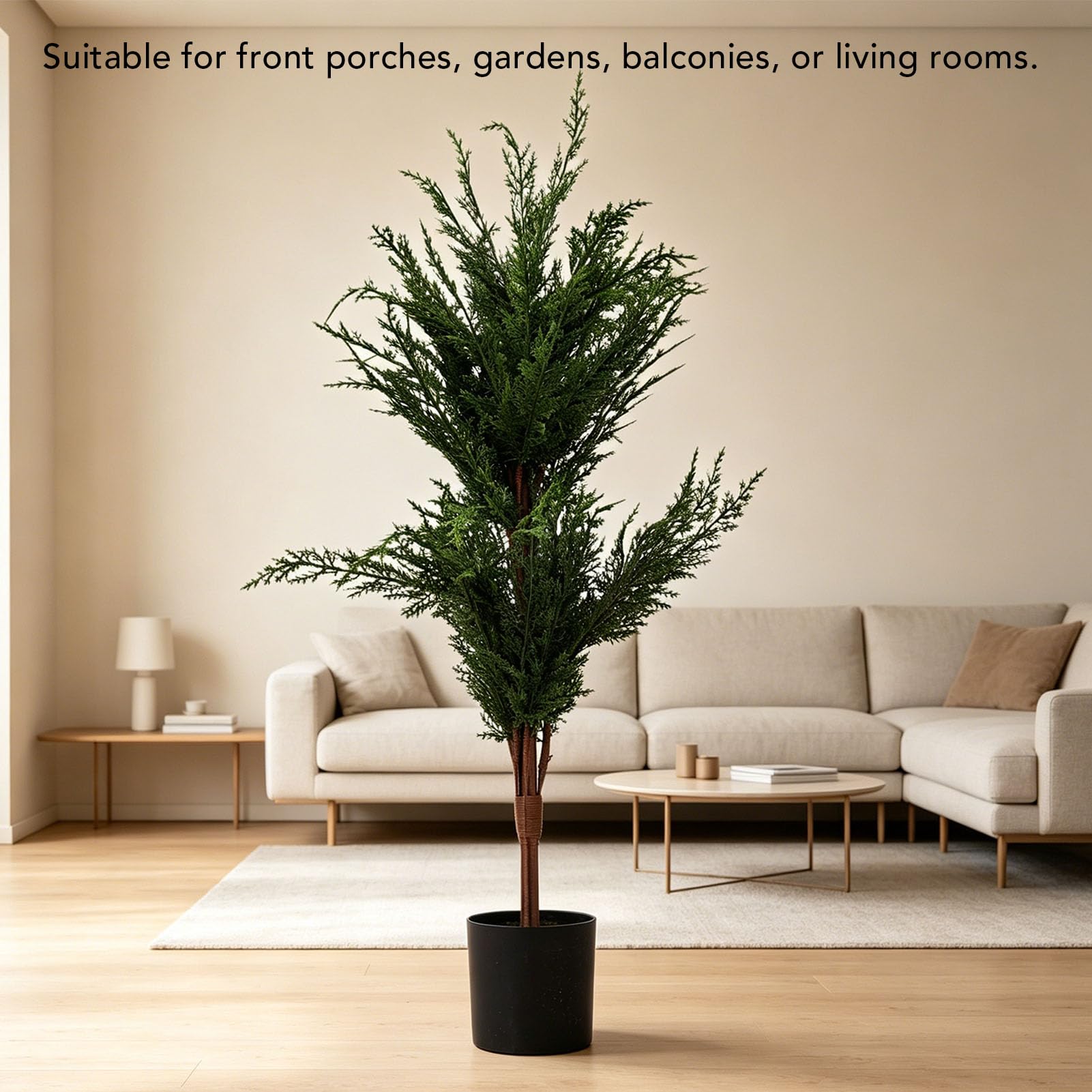 Künstlicher Weihnachtsbaum, Zypressenbaum Im Topf, mit 9 Leuchtmodi for Weihnachtsdekoration Im Wohnzimmer und Büro (90cm)