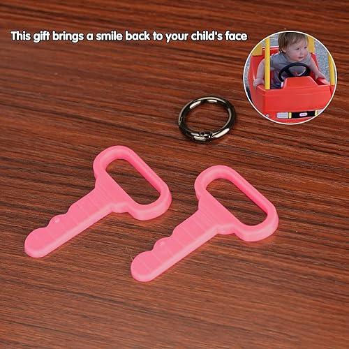 Miniatura 6 de Llave de repuesto para Little Tikes Cozy Coupe, paquete de 2 llaves personalizadas, llave de regalo para niños (rosa)