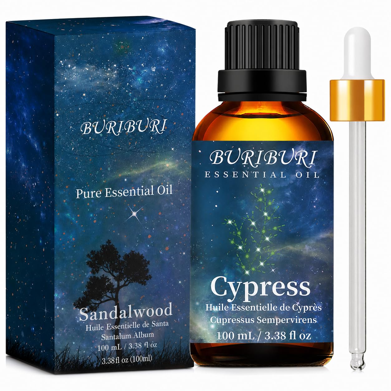 BURIBURI Cypress Essential Oil, Woody Aroma for Diffuser 100ML