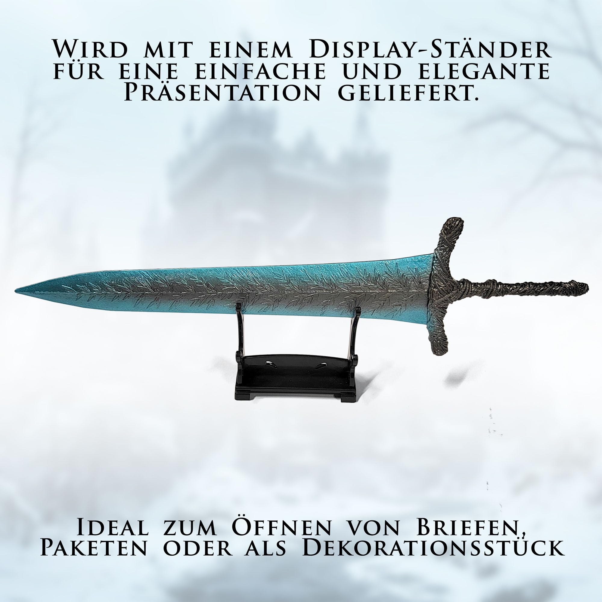 Elden Ring Dark Moon Greatsword XL Abrecartas con soporte accesorio para hogar y oficina regalos y mercancía para fans y coleccionistas