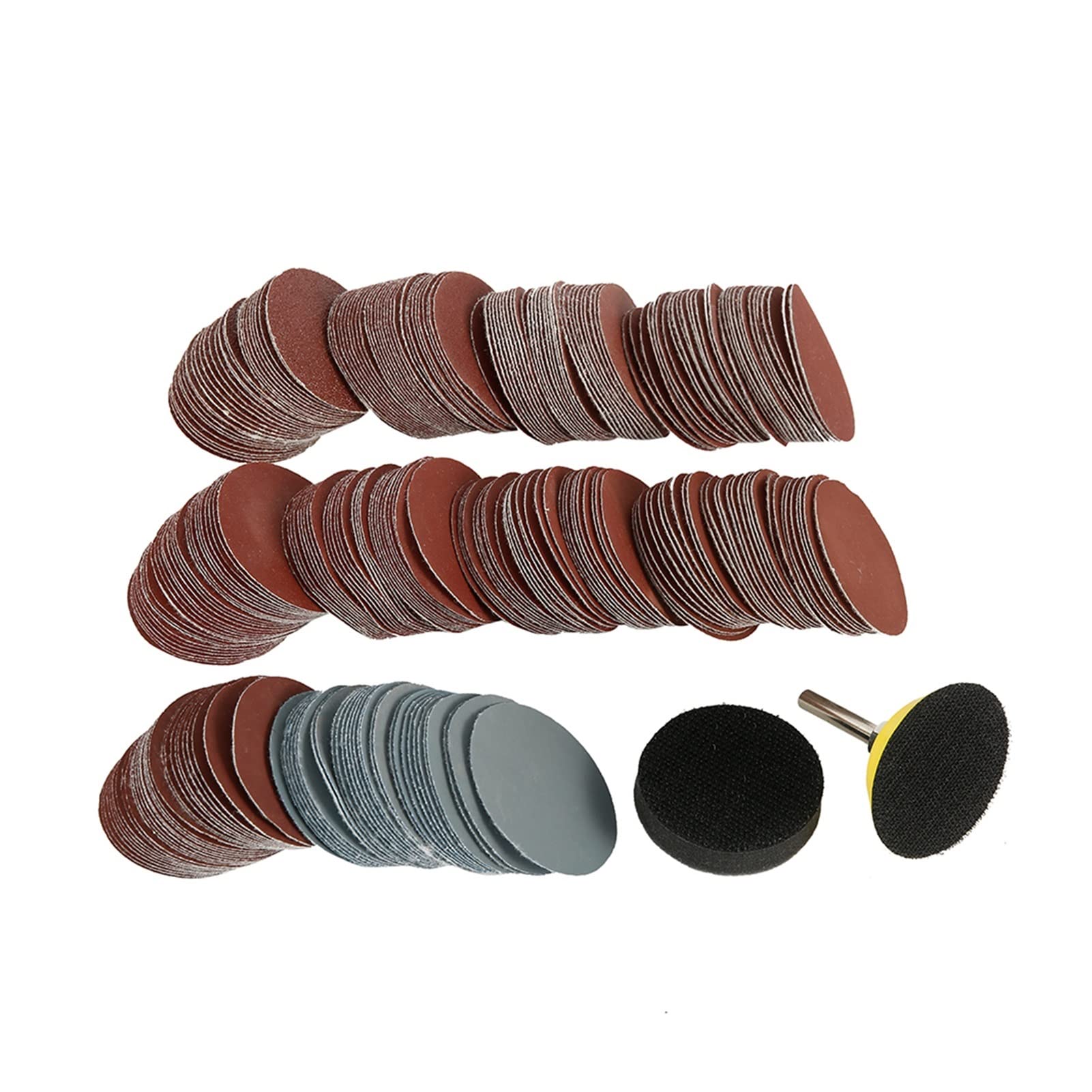 Papel de lija abrasivo ZSBLXHHJD Surtido de papel de lija de 2 "50 mm 60-3000 Juego de ruedas 2" + Almohadilla de lijado de anillo con 3mm Shank for pulir herramientas de limpieza