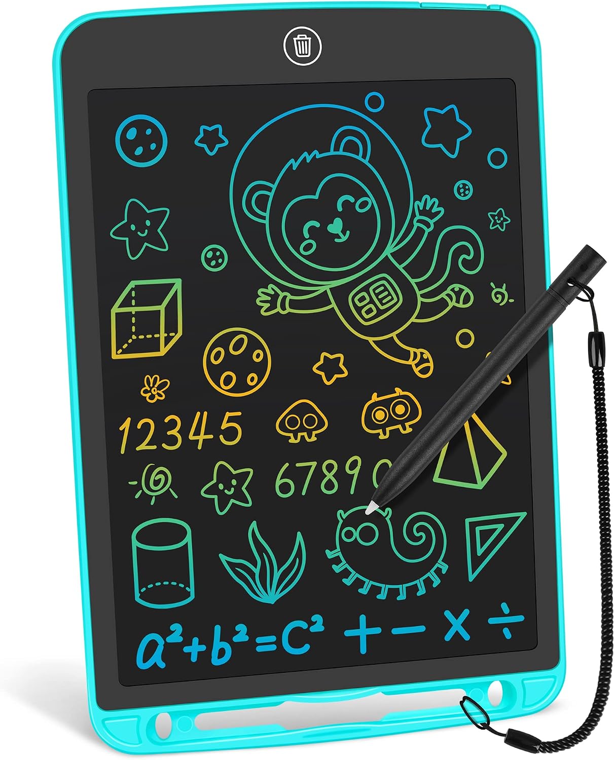 LCD Writing Board 10-inch Children's Graffiti Board, Color Drawing Board, erasable Electronic Drawing Board, Children's Educational Learning Toy 3 4 5 6-Year-Old boy and Girl Gift (Blue)